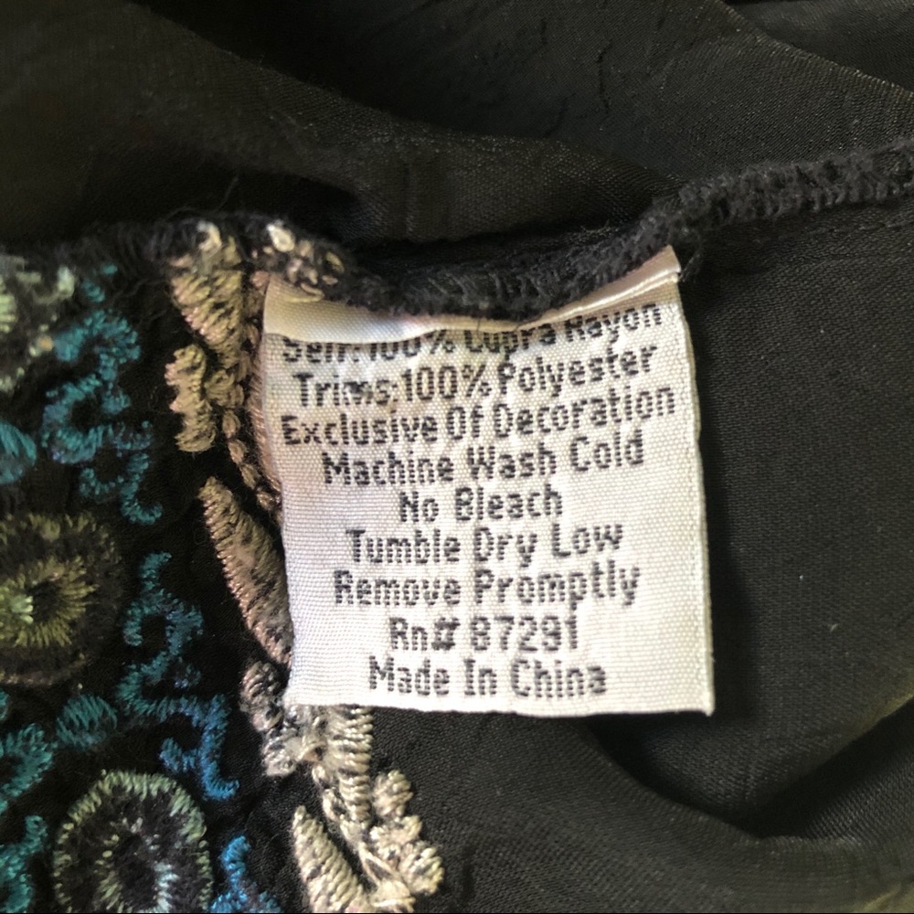 Johnny Was Black Tunic with Colorful Embroidery-SO PRETTY! - Picture 8 of 8
